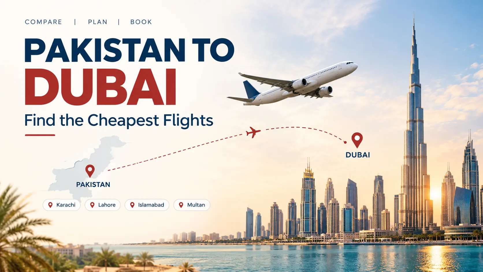 Cheapest Flights from Pakistan to Dubai: Karachi, Lahore, Islamabad & Multan Compared
